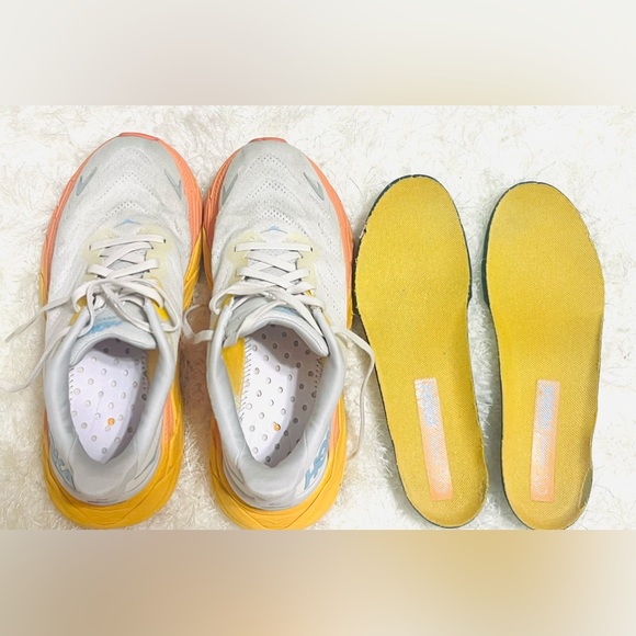 Hoka White and Yellow Athletic Shoes - Picture 10 of 17